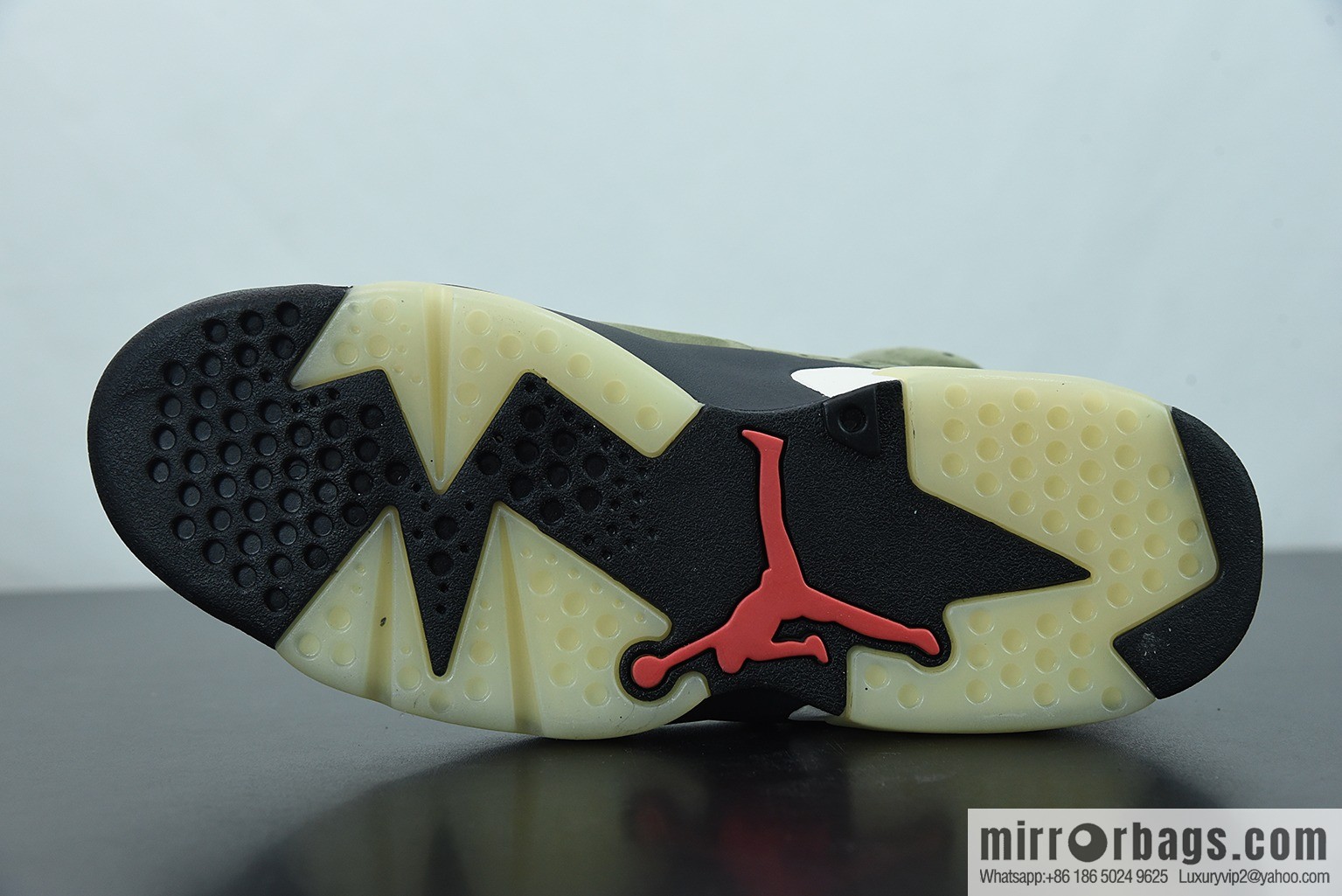 X00L6 Original Air Jordan 6 x TS joint AJ6 army green luminous men's high-top basketball shoes, item number: CN1084-200