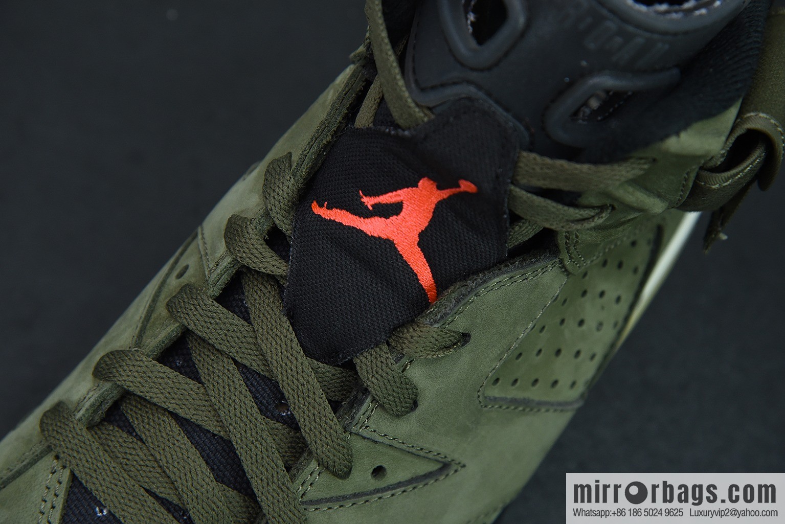 X00L6 Original Air Jordan 6 x TS joint AJ6 army green luminous men's high-top basketball shoes, item number: CN1084-200