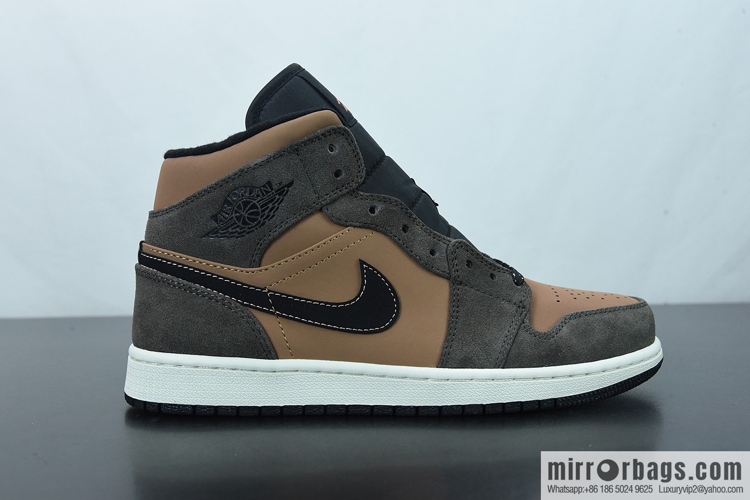 Air Jordan 1 Mid AJ1 Joe 1 chocolate brown Chinese culture basketball shoes, item number: DC7294-200