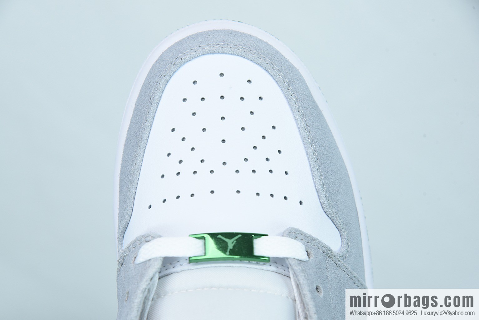 Air Jordan 1 Mid AJ1 Joe 1 medium cultural basketball shoes, white gray green, item number: DC7294-103