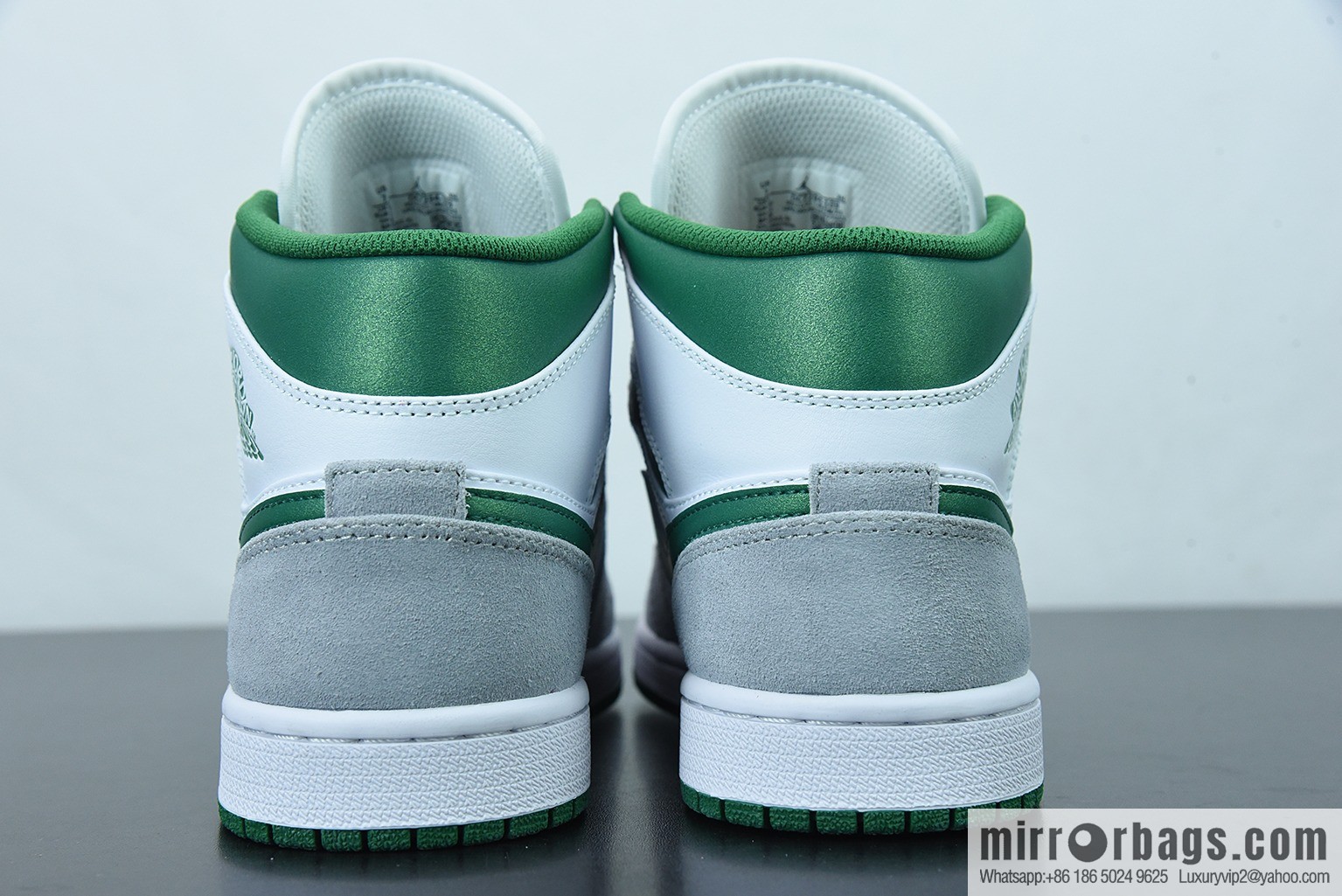 Air Jordan 1 Mid AJ1 Joe 1 medium cultural basketball shoes, white gray green, item number: DC7294-103