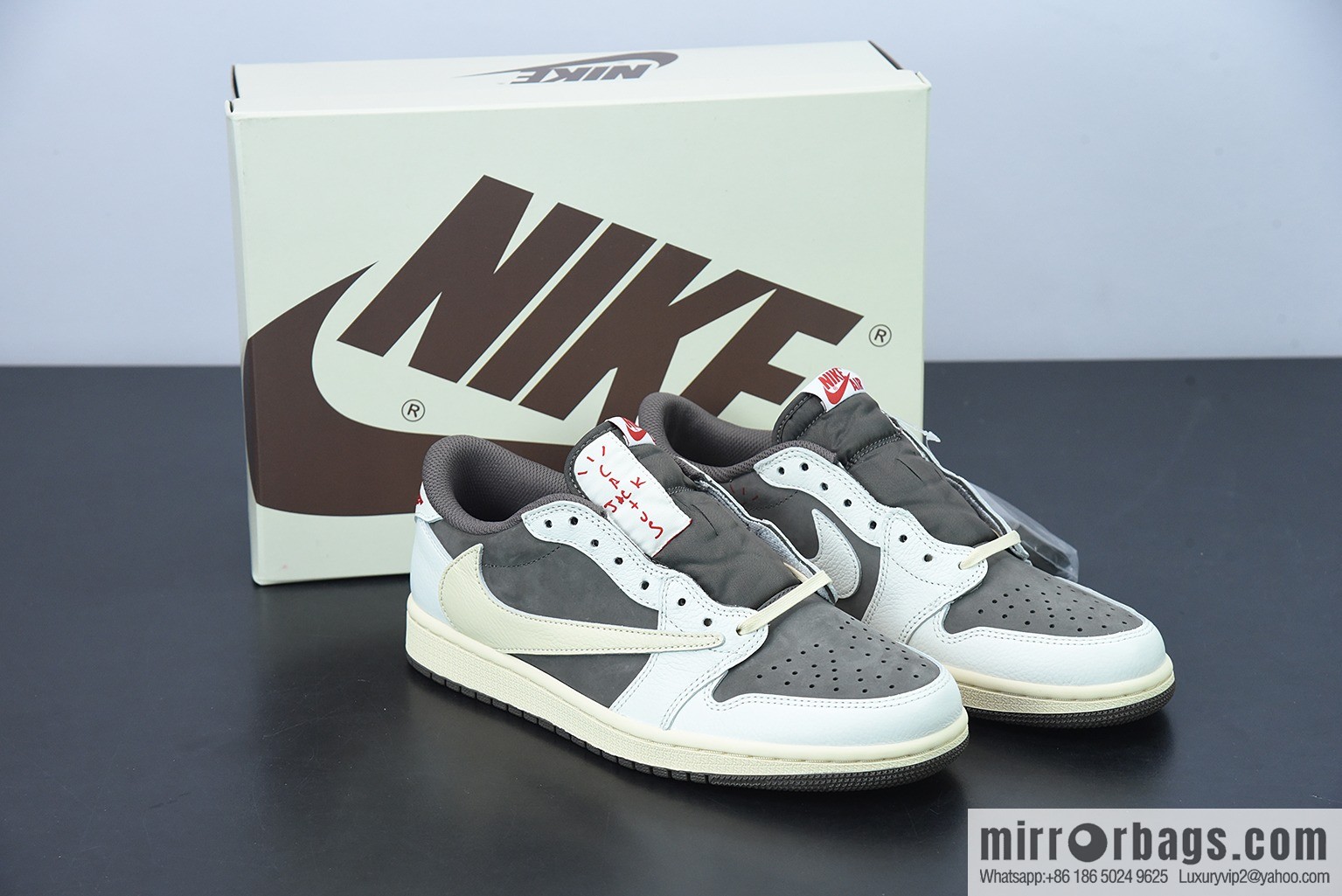 0H2K6 Pure Original Travis Scott x AJ1 Low OG SP TS Joint White Brown Barb Low Top DM7866-162