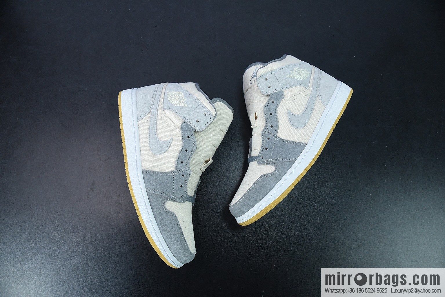0D1D4 inspected version AJ1Mid middle help, beige, coconut milk high top, item number: DN4281-100