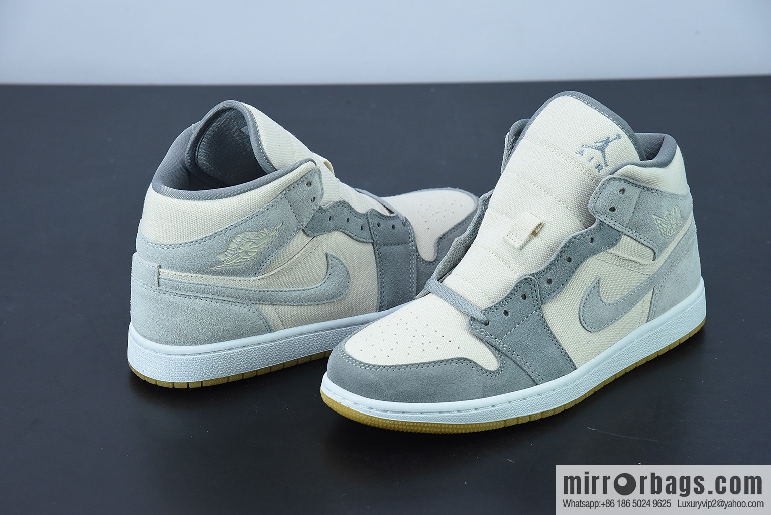 0D1D4 inspected version AJ1Mid middle help, beige, coconut milk high top, item number: DN4281-100