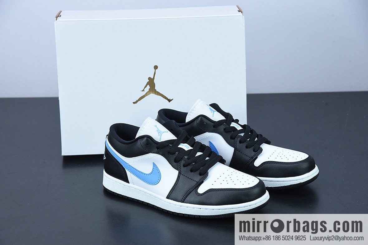 Air Jordan 1 University Blue AJ1low low top black and white blue basketball shoes item number: DC0774-041