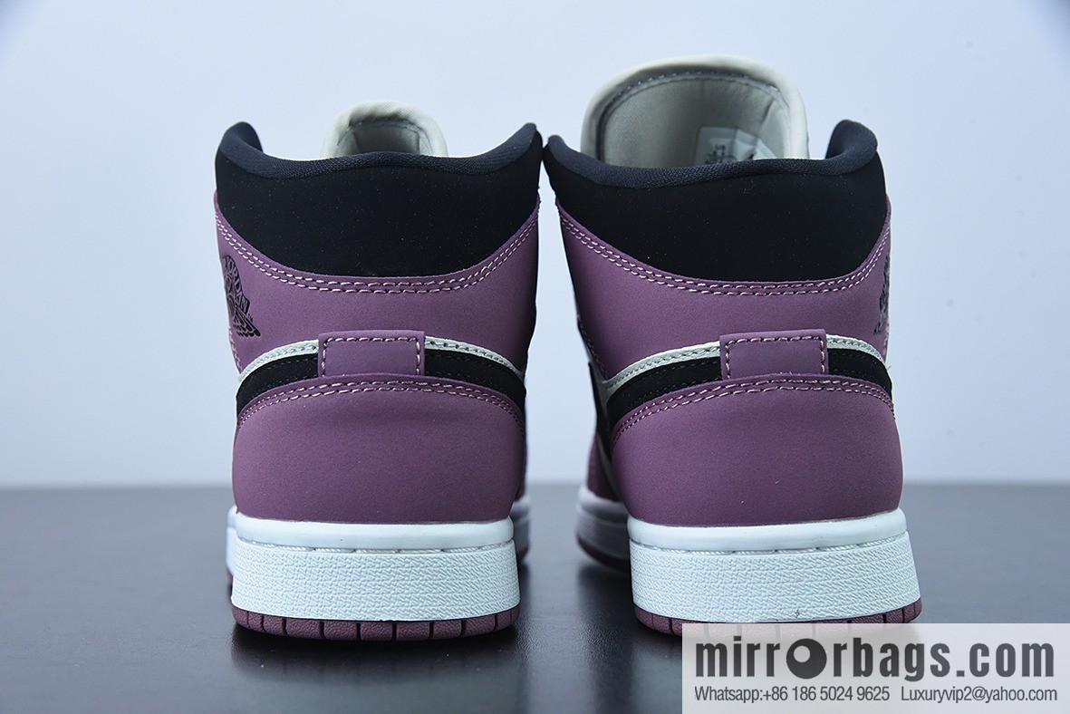 NK Air Jordan 1 Mid AJ1 Joe 1 culture basketball shoes, berry powder, item number: DC7267-500