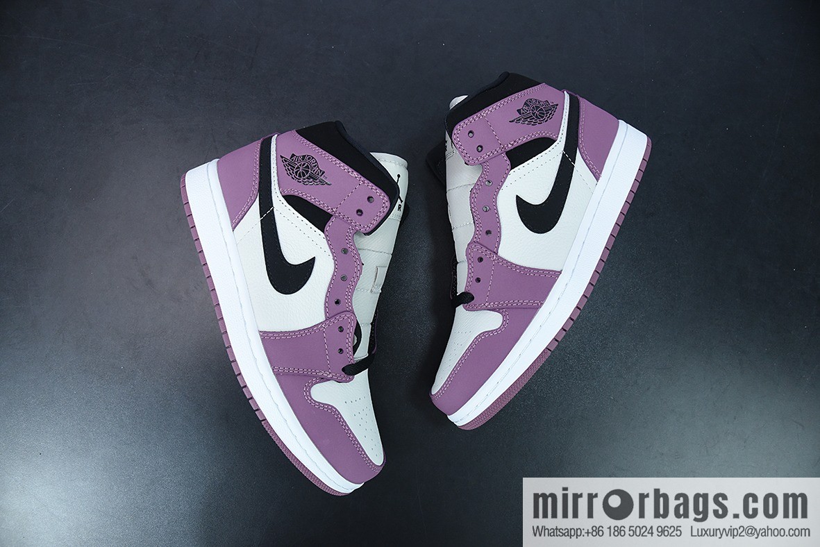 NK Air Jordan 1 Mid AJ1 Joe 1 culture basketball shoes, berry powder, item number: DC7267-500