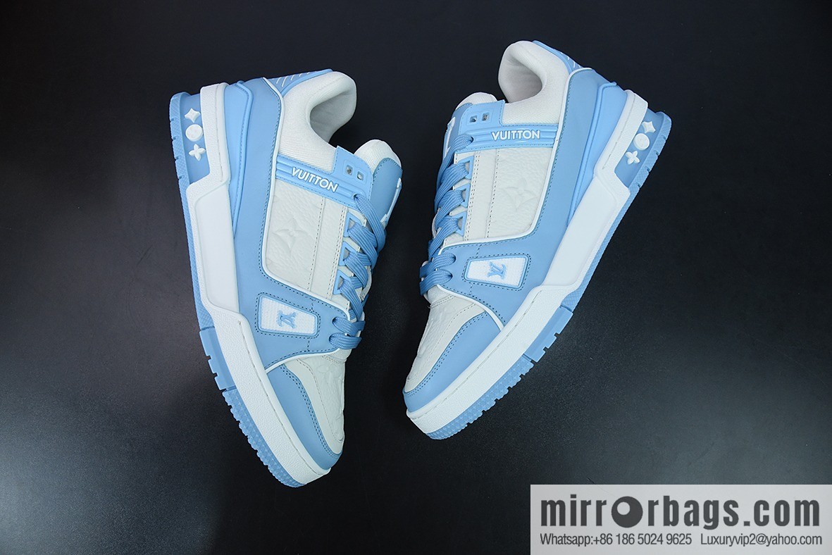 D05G7 top pure original Louis vuitton Louis Vuitton Trainer Louis Vuitton sneakers new color scheme LV white blue