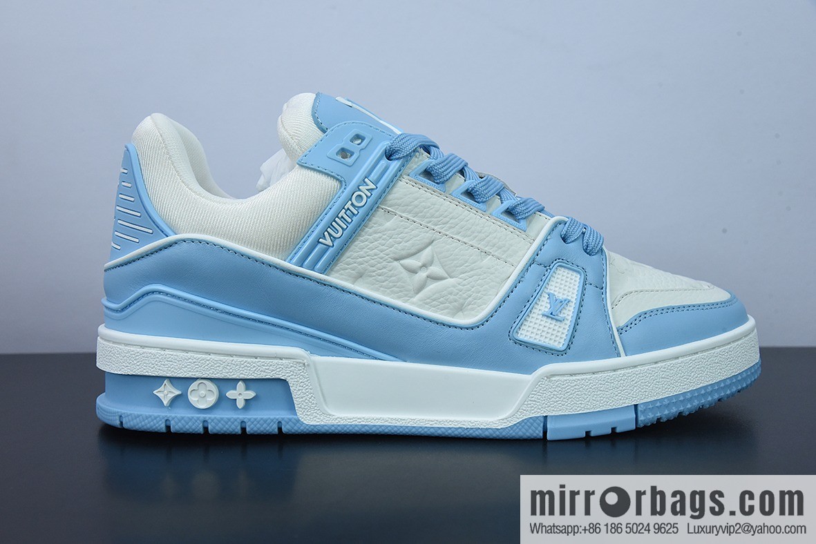 D05G7 top pure original Louis vuitton Louis Vuitton Trainer Louis Vuitton sneakers new color scheme LV white blue