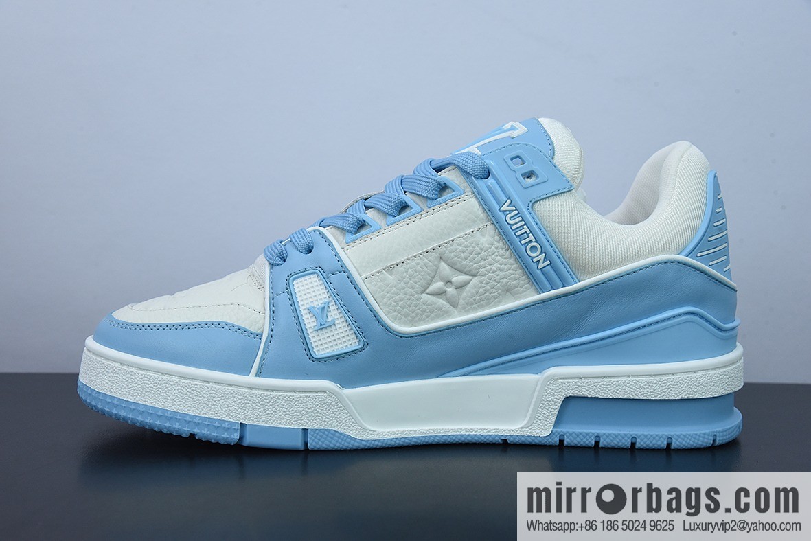 D05G7 top pure original Louis vuitton Louis Vuitton Trainer Louis Vuitton sneakers new color scheme LV white blue