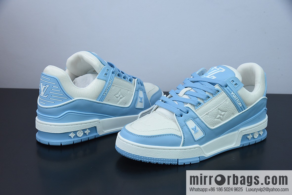 D05G7 top pure original Louis vuitton Louis Vuitton Trainer Louis Vuitton sneakers new color scheme LV white blue