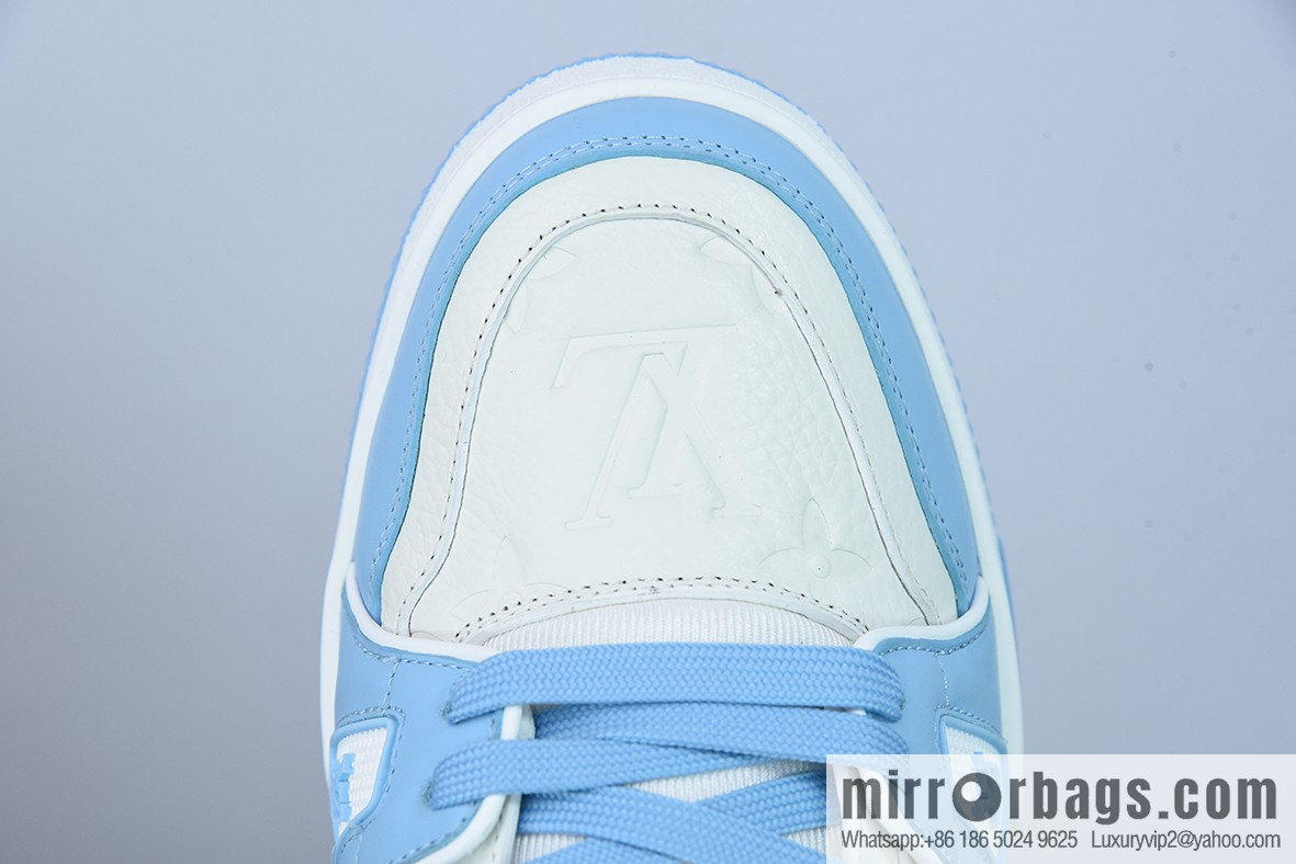 D05G7 top pure original Louis vuitton Louis Vuitton Trainer Louis Vuitton sneakers new color scheme LV white blue