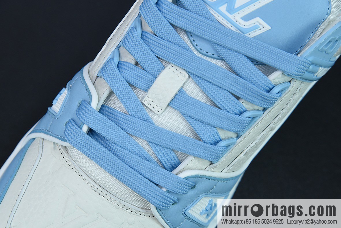 D05G7 top pure original Louis vuitton Louis Vuitton Trainer Louis Vuitton sneakers new color scheme LV white blue