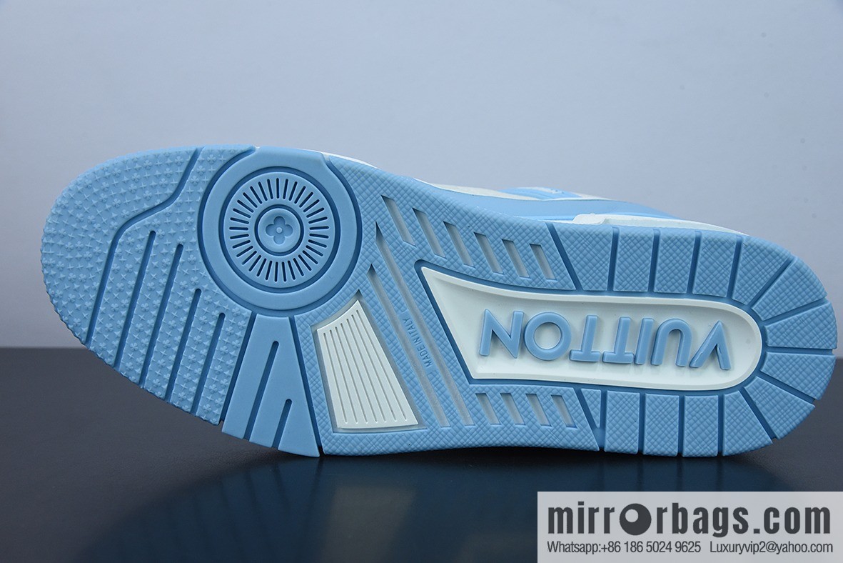 D05G7 top pure original Louis vuitton Louis Vuitton Trainer Louis Vuitton sneakers new color scheme LV white blue