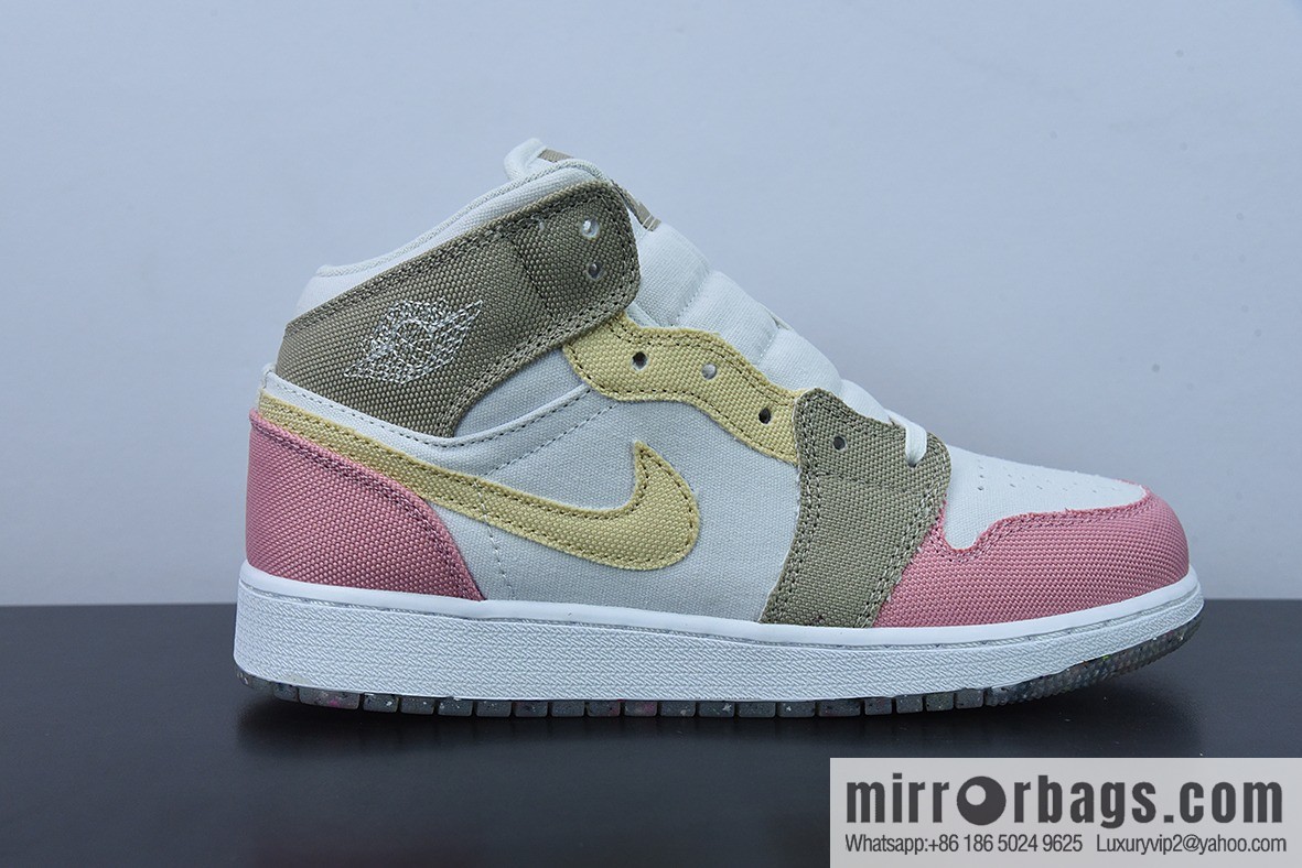 Air Jordan AJ1 Mid Help, Pink White Brown, Item Number: DJ0338-100