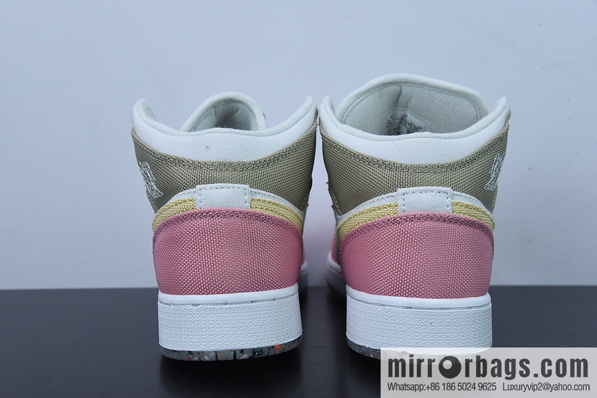 Air Jordan AJ1 Mid Help, Pink White Brown, Item Number: DJ0338-100