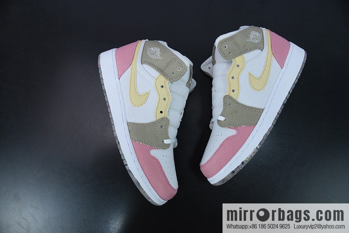 Air Jordan AJ1 Mid Help, Pink White Brown, Item Number: DJ0338-100