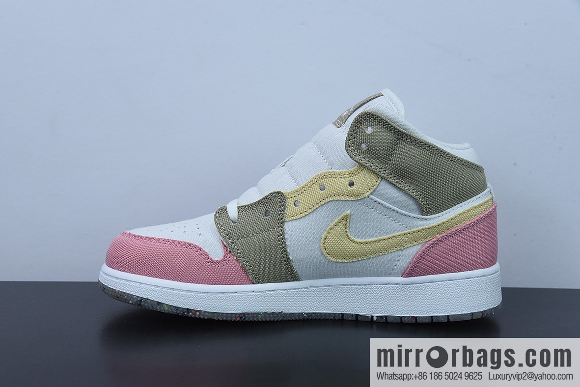 Air Jordan AJ1 Mid Help, Pink White Brown, Item Number: DJ0338-100