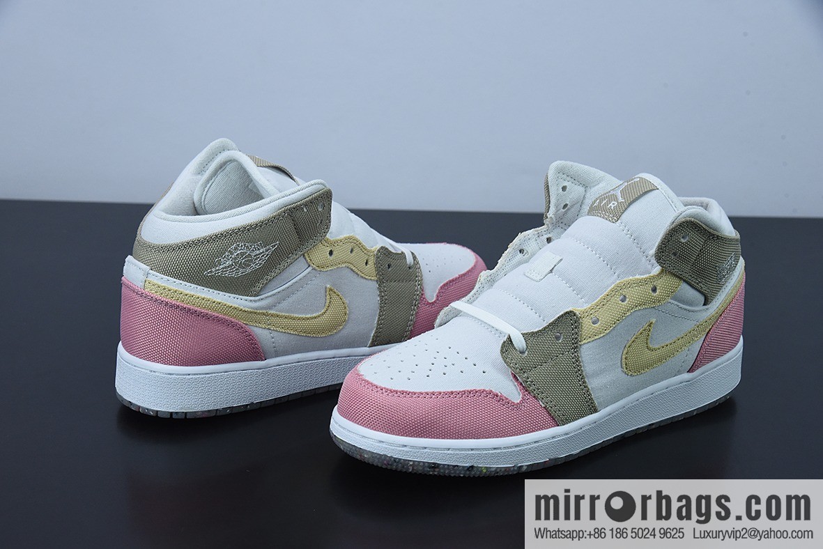 Air Jordan AJ1 Mid Help, Pink White Brown, Item Number: DJ0338-100