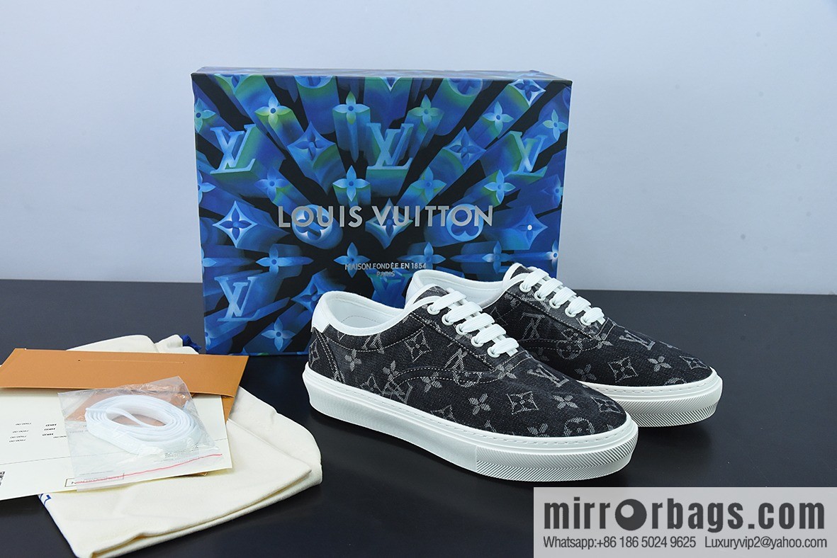 LV/Louis Vuitton G00H7 Donkey Replica Luxury Handbag Series LV Denim Canvas Shoes, Denim Shoes