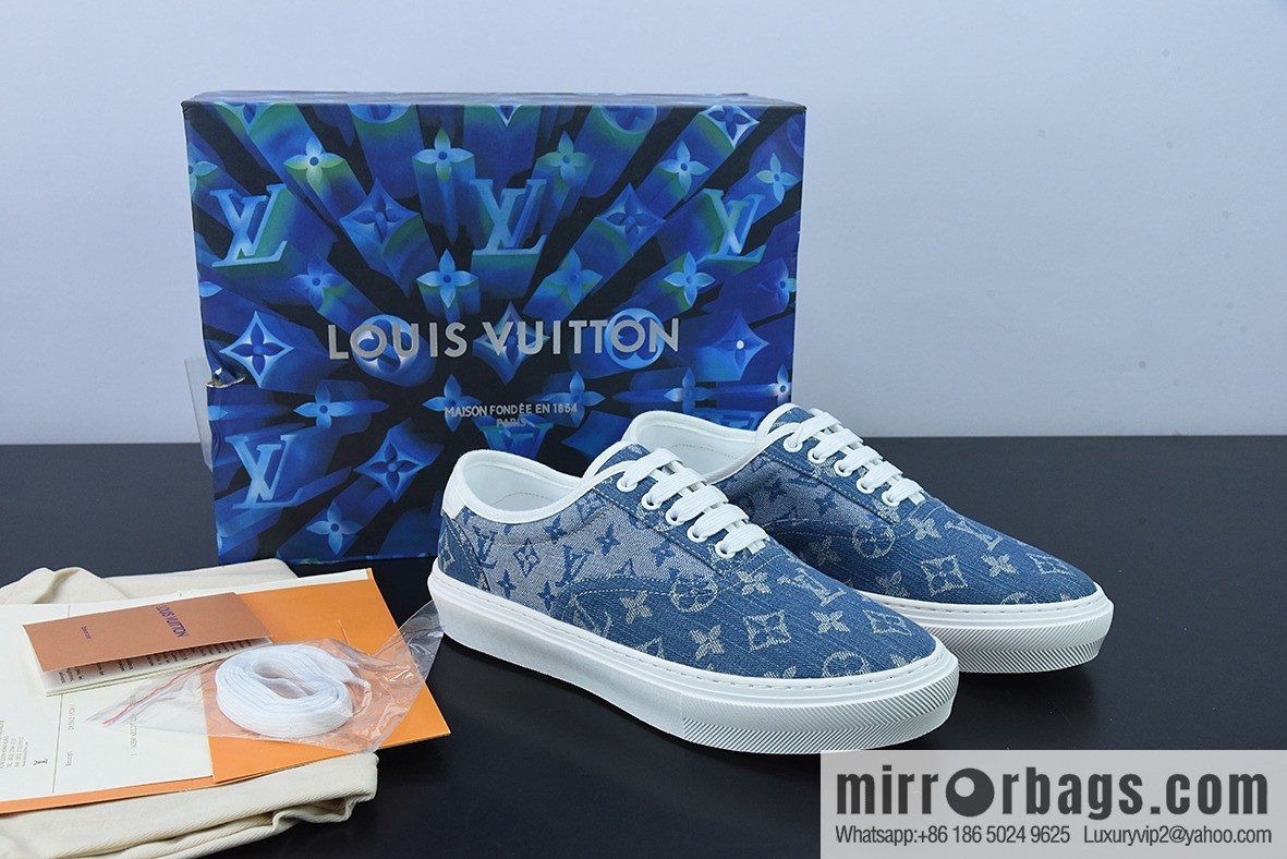 LV/Louis Vuitton G00H7 Donkey Replica Luxury Handbag Series LV Denim Canvas Shoes, Denim Shoes