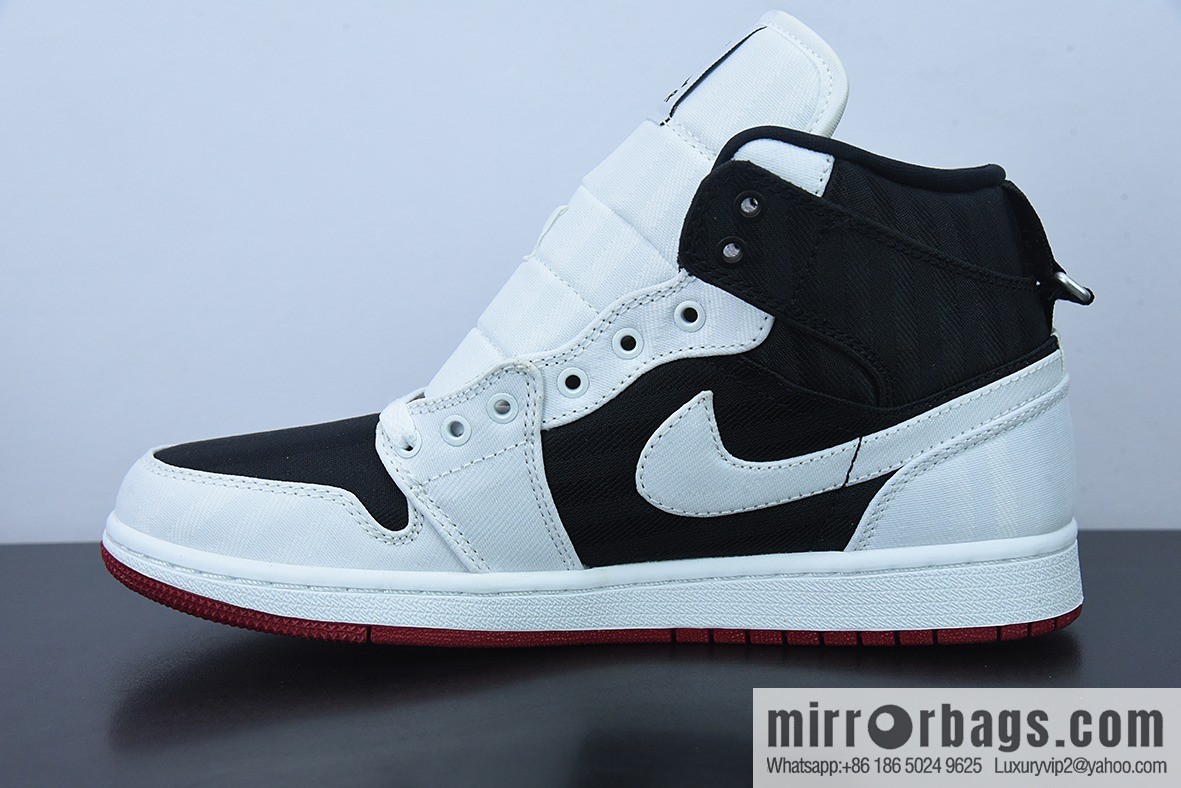 D01D4 Pure Original NK Air Jordan 1 Mid White Black Red AJ1 Qiao 1 Middle Help Culture Basketball Shoes, item number: DD9338-016
