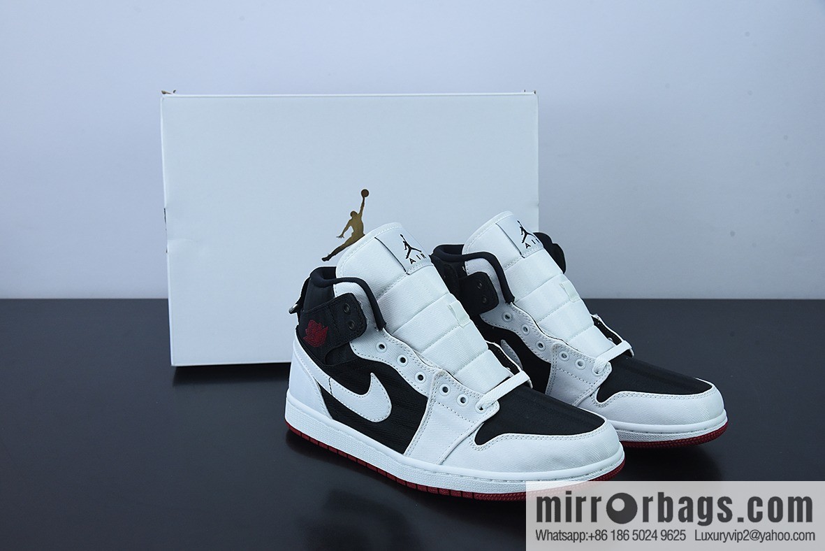 D01D4 Pure Original NK Air Jordan 1 Mid White Black Red AJ1 Qiao 1 Middle Help Culture Basketball Shoes, item number: DD9338-016