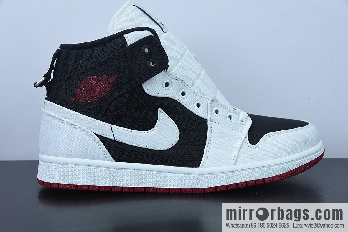D01D4 Pure Original NK Air Jordan 1 Mid White Black Red AJ1 Qiao 1 Middle Help Culture Basketball Shoes, item number: DD9338-016