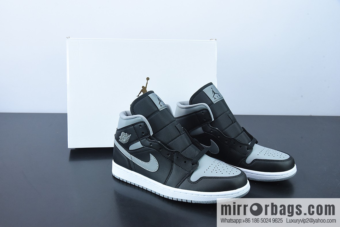 D01D4 Pure Original NK Air Jordan 1 Mid SE AJ1 Joe 1 Small Shadow Grey, Middle Help Vintage Basketball Shoes, Item Number: BQ6472-007