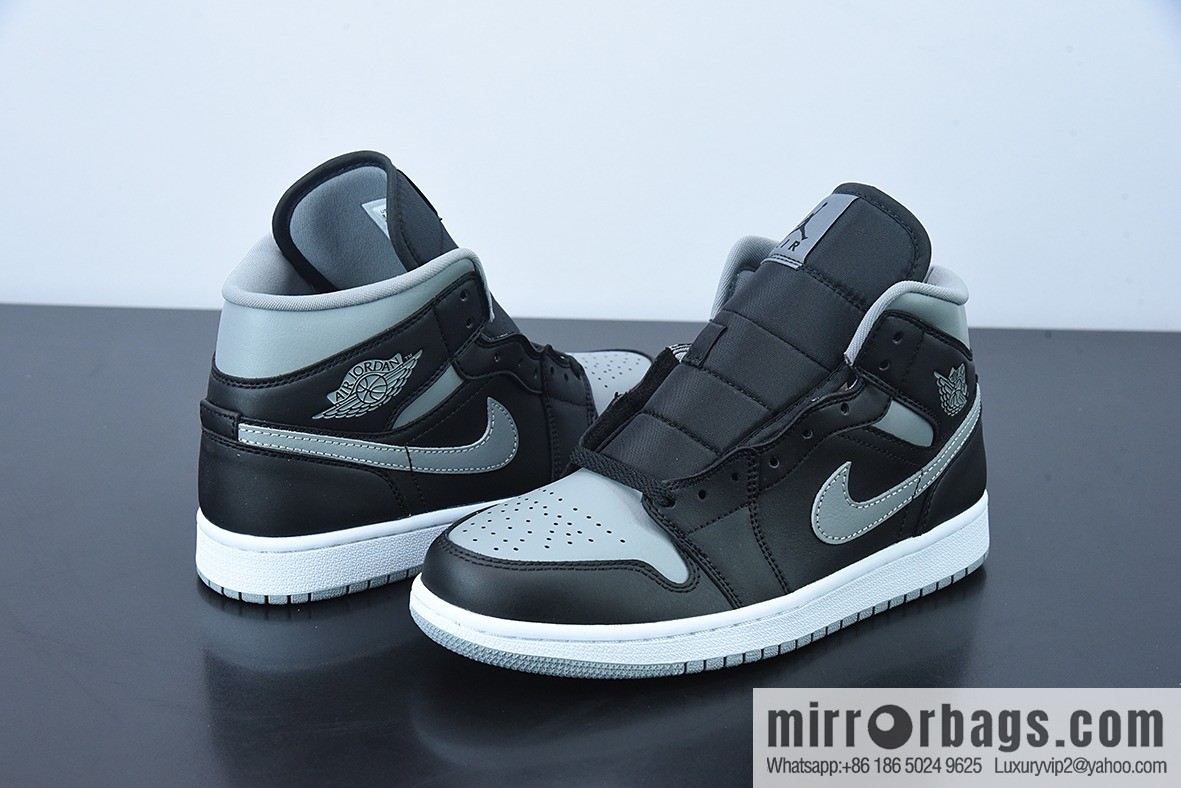 D01D4 Pure Original NK Air Jordan 1 Mid SE AJ1 Joe 1 Small Shadow Grey, Middle Help Vintage Basketball Shoes, Item Number: BQ6472-007