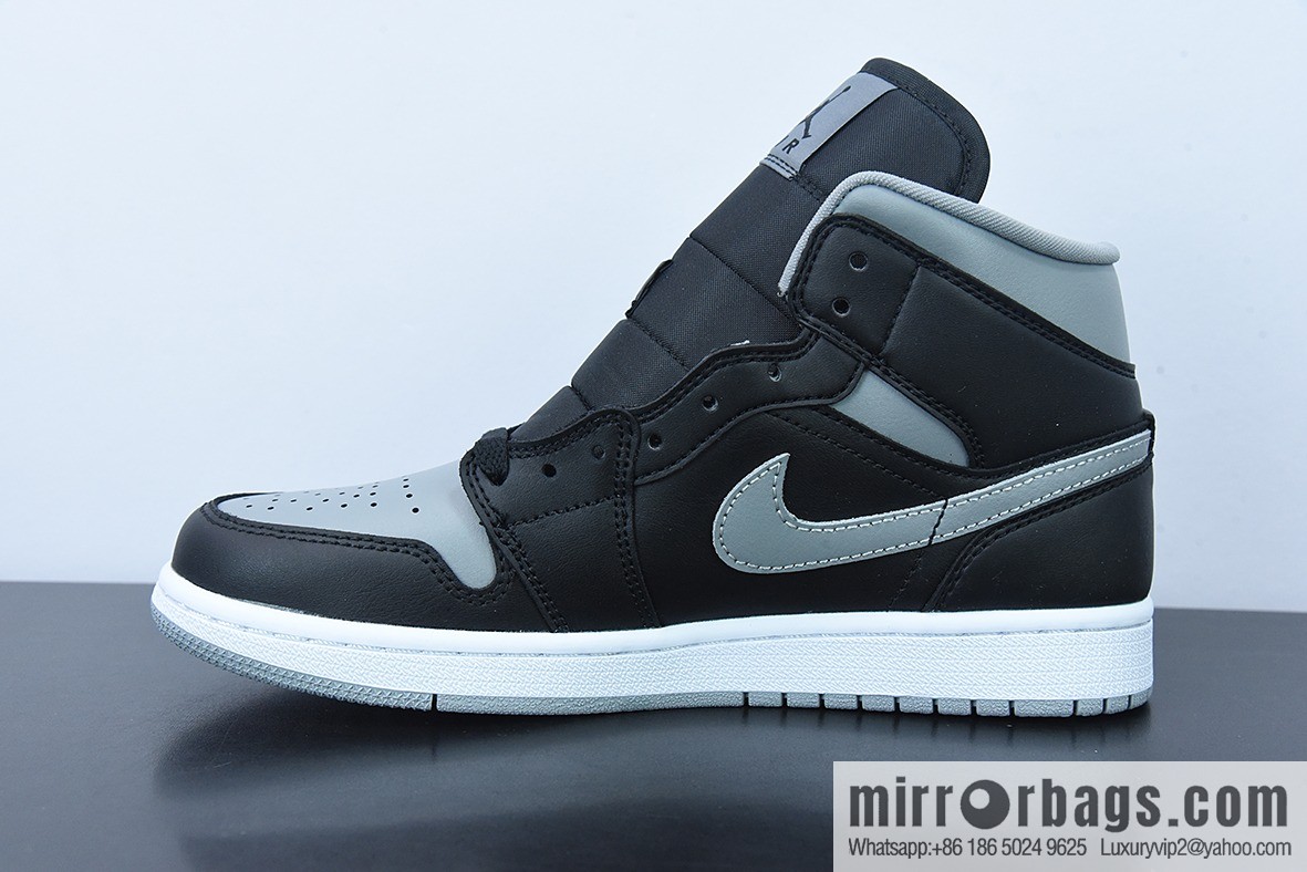 D01D4 Pure Original NK Air Jordan 1 Mid SE AJ1 Joe 1 Small Shadow Grey, Middle Help Vintage Basketball Shoes, Item Number: BQ6472-007