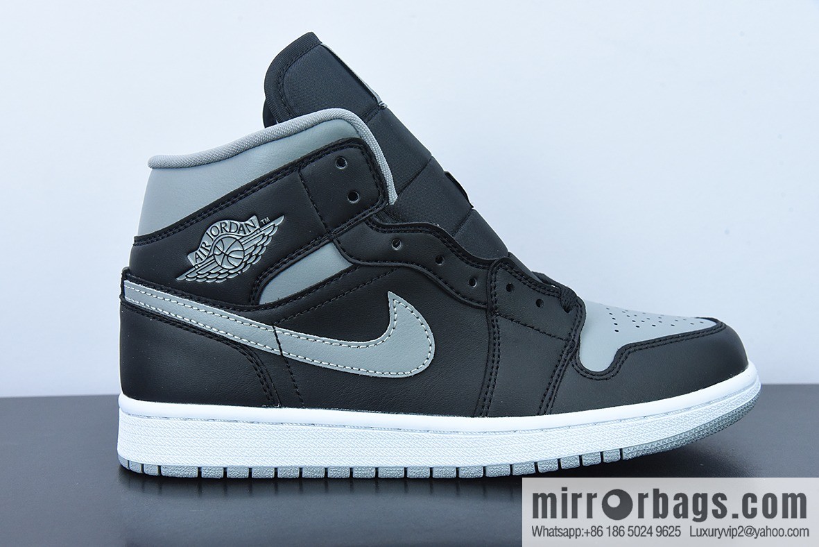 D01D4 Pure Original NK Air Jordan 1 Mid SE AJ1 Joe 1 Small Shadow Grey, Middle Help Vintage Basketball Shoes, Item Number: BQ6472-007