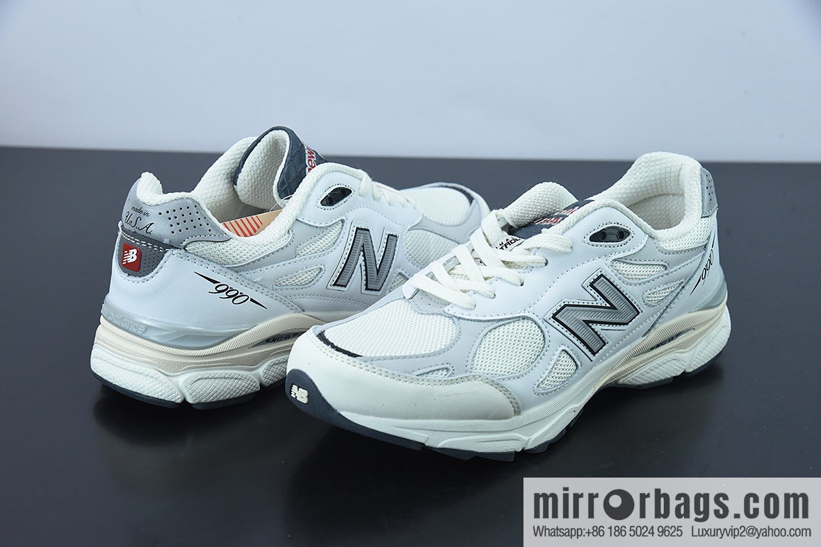 X09C3 New Balance New Balance Vintage running shoes/beige 3M reflective, new version, presidential jogging shoes, item number: M990AL3
