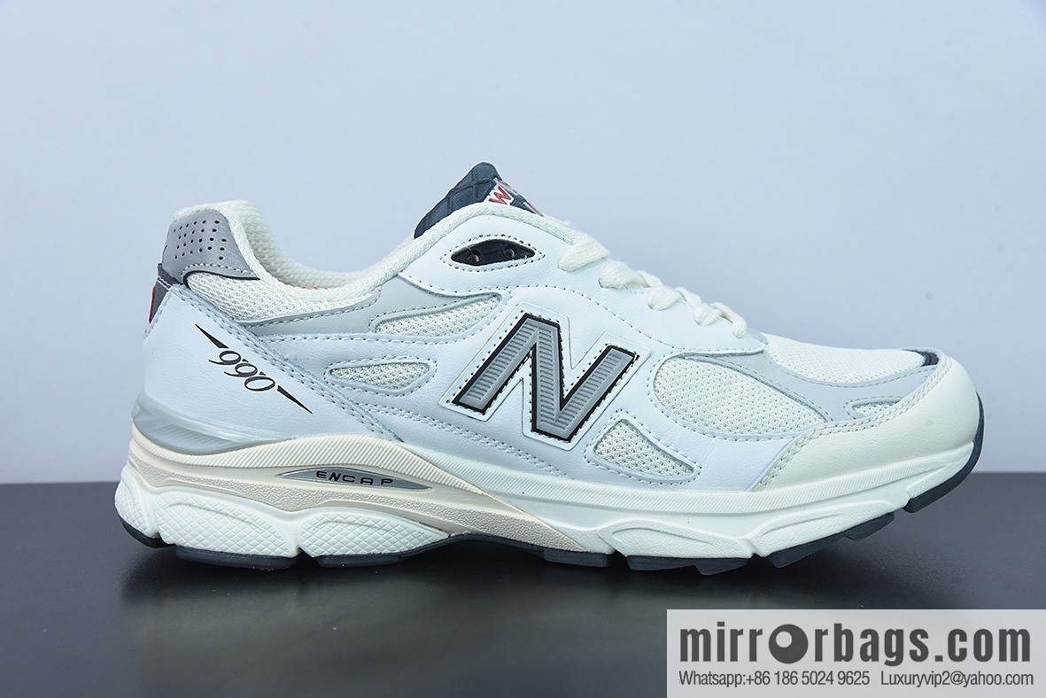 X09C3 New Balance New Balance Vintage running shoes/beige 3M reflective, new version, presidential jogging shoes, item number: M990AL3