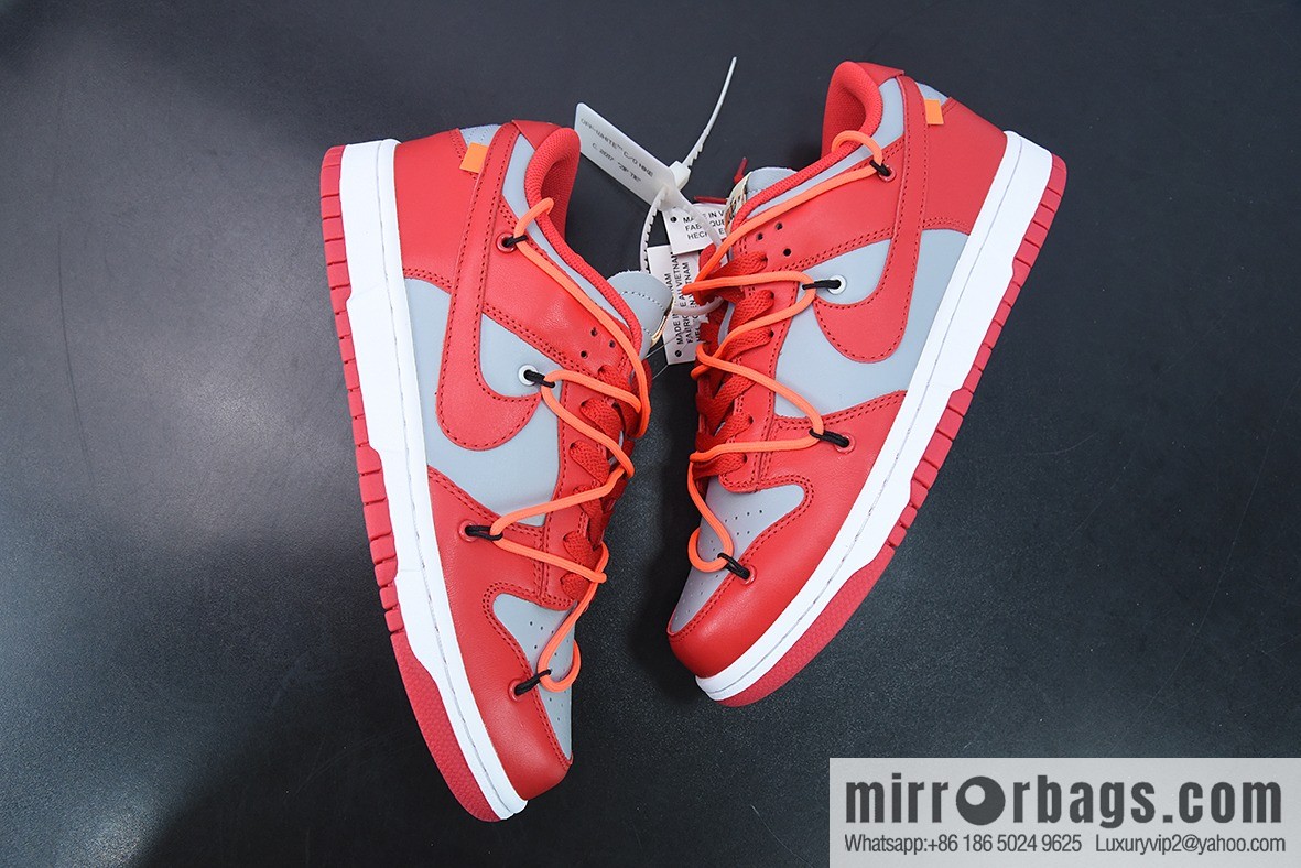 Off-White x NK Dunk OW grey red, joint low-top sports and leisure shoes, item number: CT0856-600