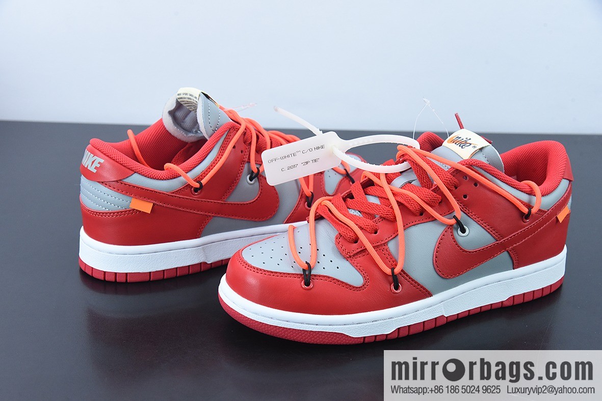 Off-White x NK Dunk OW grey red, joint low-top sports and leisure shoes, item number: CT0856-600