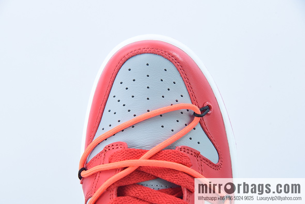 Off-White x NK Dunk OW grey red, joint low-top sports and leisure shoes, item number: CT0856-600