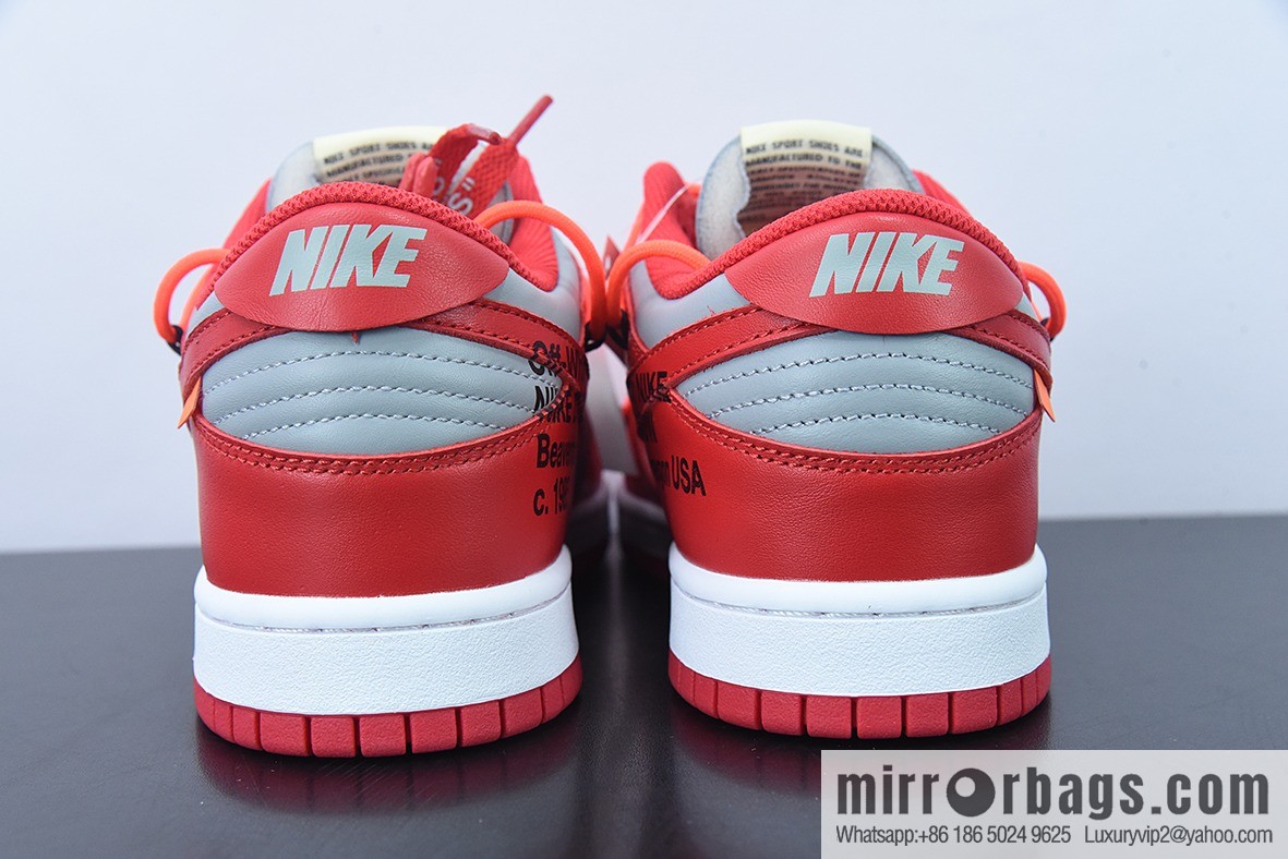 Off-White x NK Dunk OW grey red, joint low-top sports and leisure shoes, item number: CT0856-600