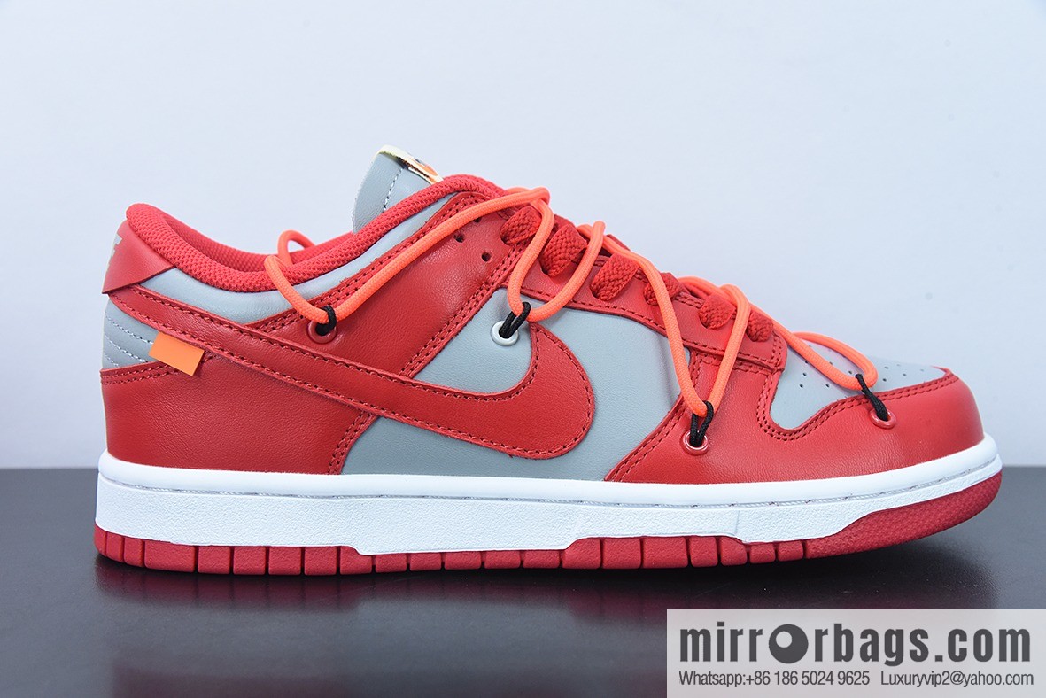 Off-White x NK Dunk OW grey red, joint low-top sports and leisure shoes, item number: CT0856-600