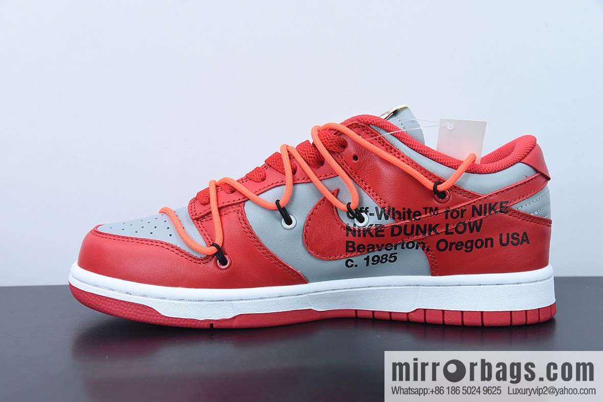 Off-White x NK Dunk OW grey red, joint low-top sports and leisure shoes, item number: CT0856-600