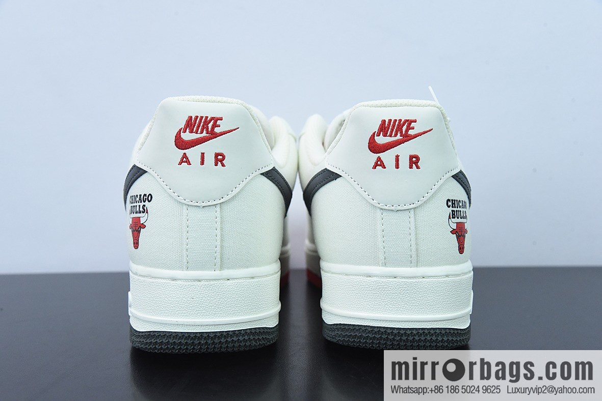 Nk Air Force 1 AF1 Air Force One/Low Top, White Black Red, Canvas, Multi-Hook NBA Chicago Bulls, City Limited Item Number: NA2022-005