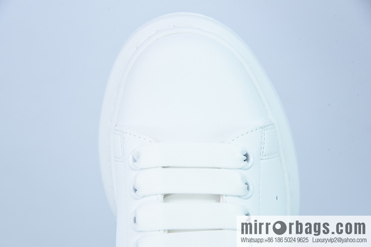 Alexander McQueen Alexander McQueen Sole Leather Sneakers Low Top Fashion Platform Casual Sports White Shoes