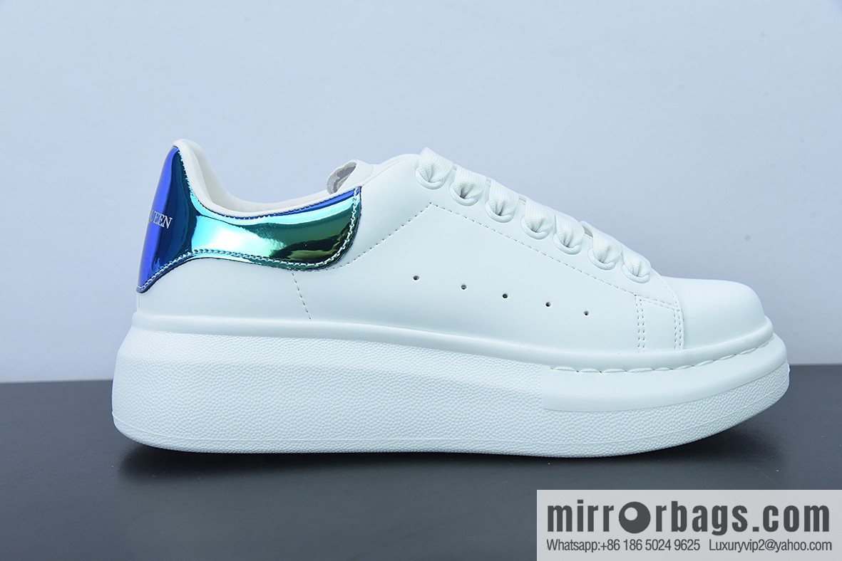 Alexander McQueen Alexander McQueen Sole Leather Sneakers Low Top Fashion Platform Casual Sports White Shoes
