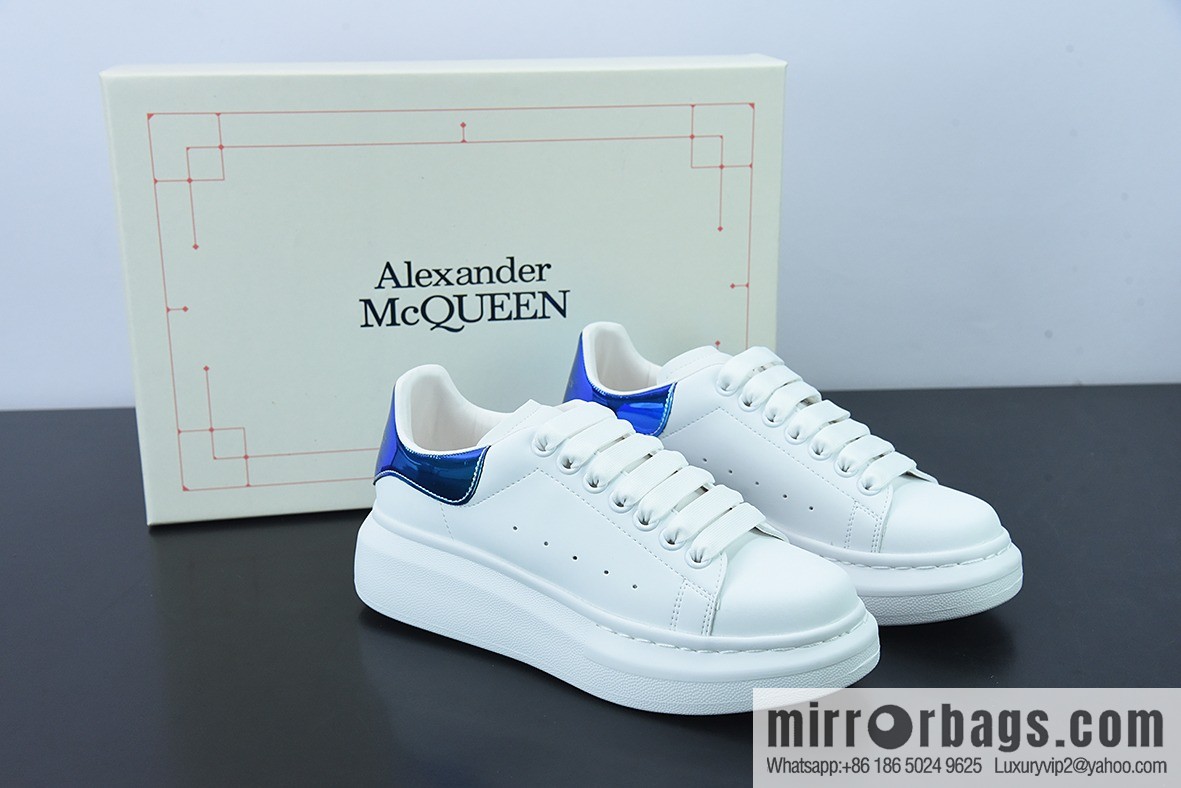 Alexander McQueen Alexander McQueen Sole Leather Sneakers Low Top Fashion Platform Casual Sports White Shoes