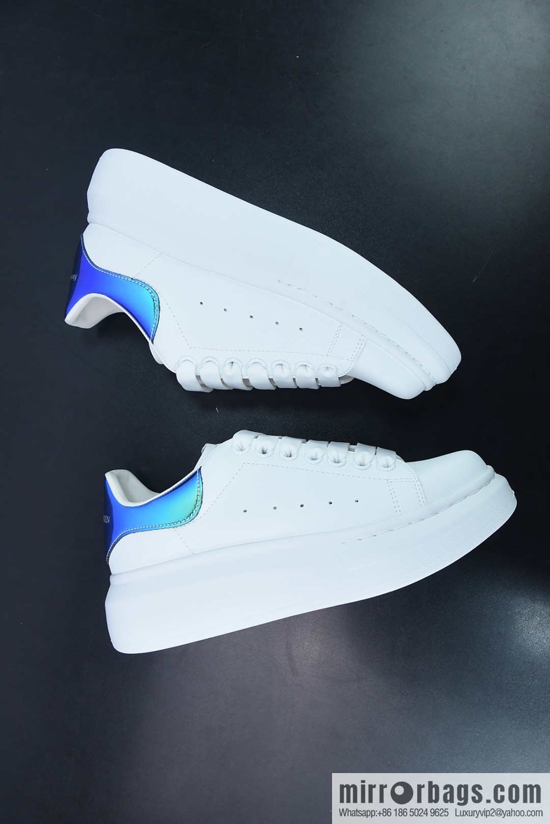 Alexander McQueen Alexander McQueen Sole Leather Sneakers Low Top Fashion Platform Casual Sports White Shoes