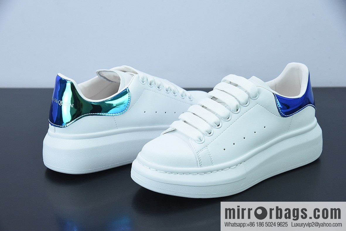 Alexander McQueen Alexander McQueen Sole Leather Sneakers Low Top Fashion Platform Casual Sports White Shoes