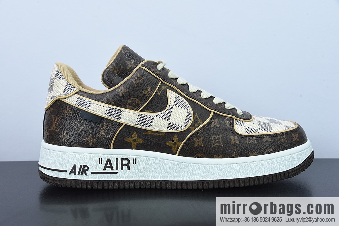 Purchasing grade LVx Nk Air Force 1 Low Louis Vuitton donkey brand LV joint name, Air Force One, leisure sports shoes