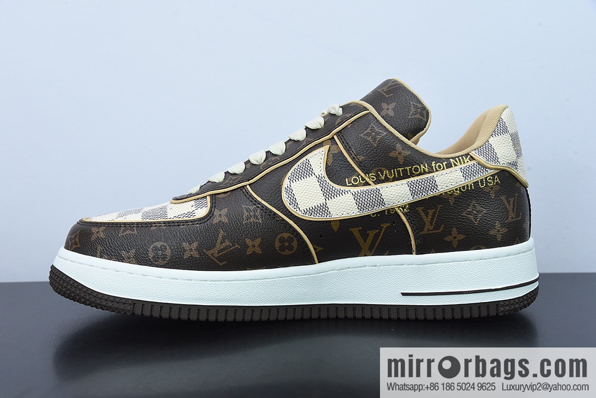Purchasing grade LVx Nk Air Force 1 Low Louis Vuitton donkey brand LV joint name, Air Force One, leisure sports shoes