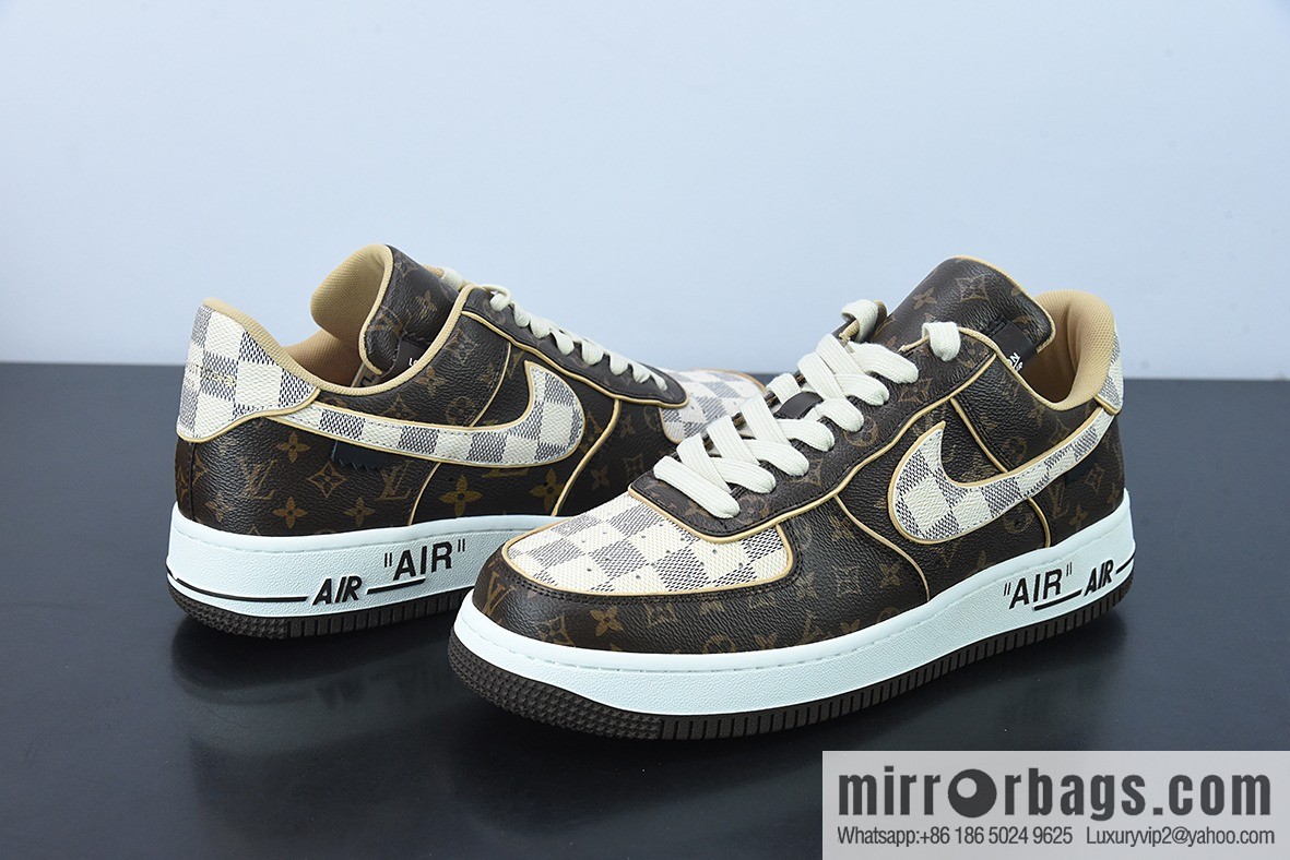 Purchasing grade LVx Nk Air Force 1 Low Louis Vuitton donkey brand LV joint name, Air Force One, leisure sports shoes