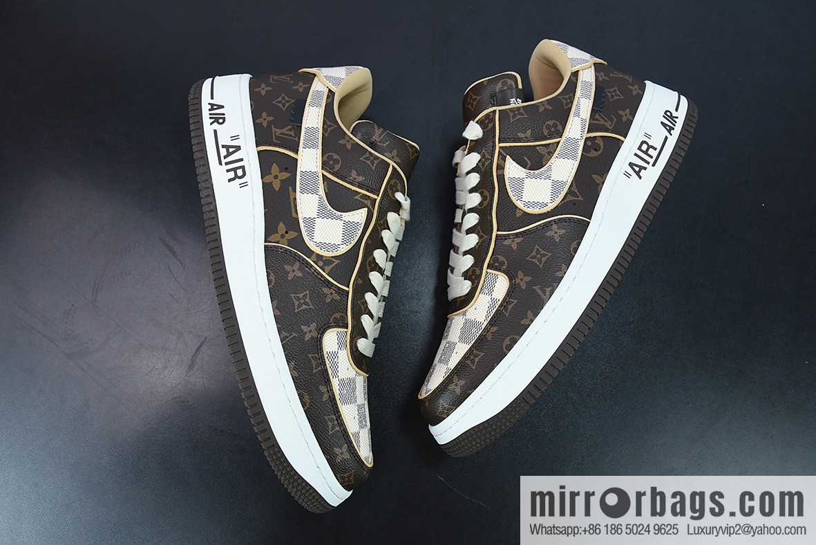 Purchasing grade LVx Nk Air Force 1 Low Louis Vuitton donkey brand LV joint name, Air Force One, leisure sports shoes